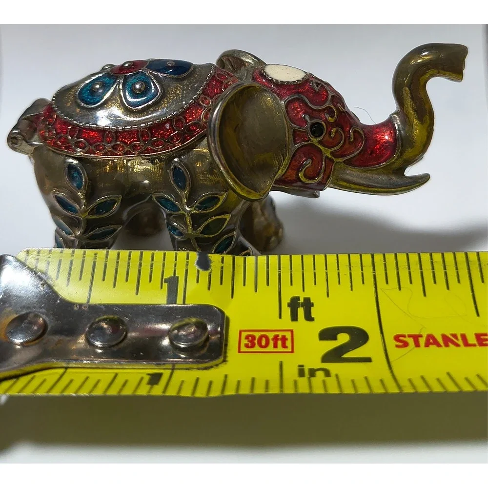 Trinket Elephant Box Magnetic Closure,‎ Multicolor Rhinestones, 2.5